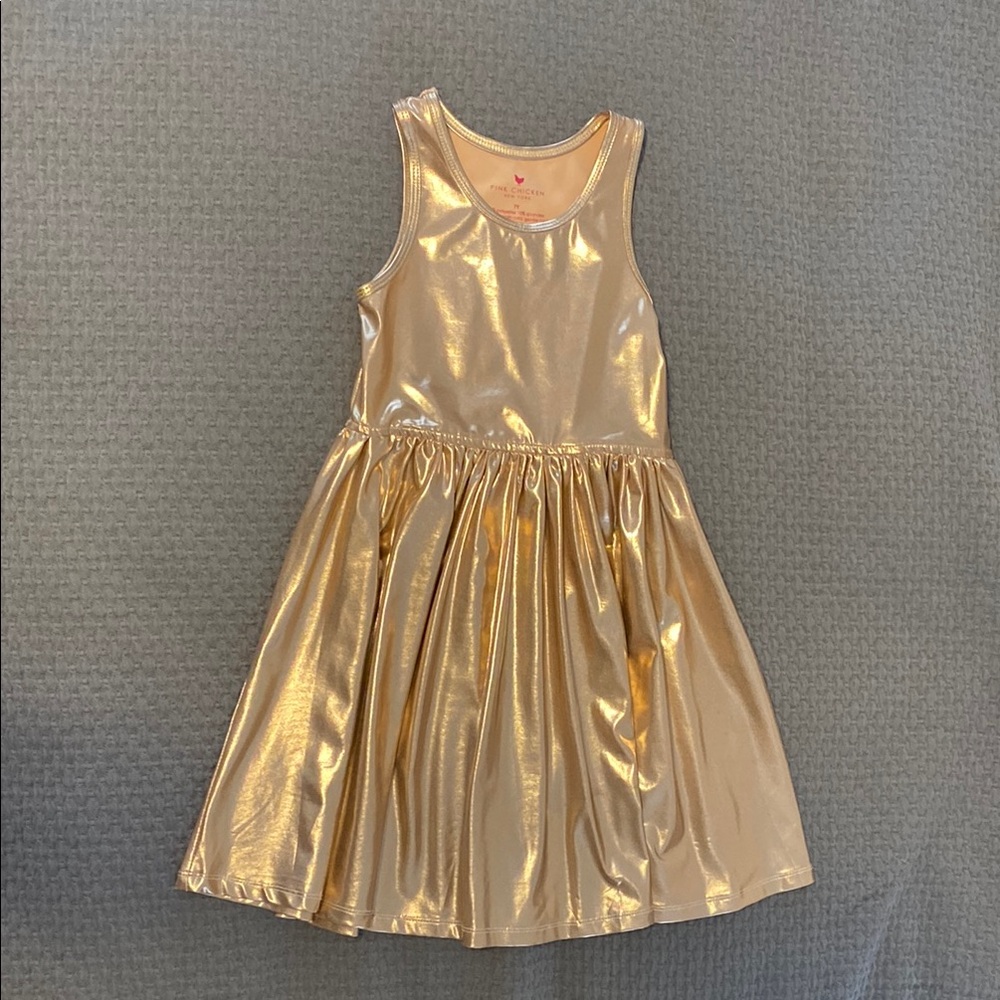 Excellent Condition - Pink Chicken Rose Gold Lame Dress